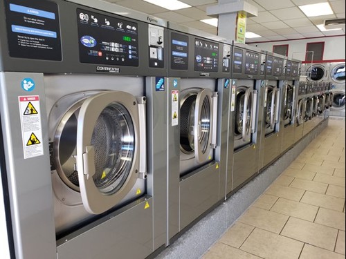 Row of washing machines