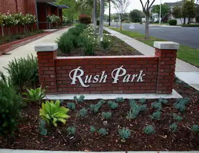 Rossmoor Rush Park Sign Brick
