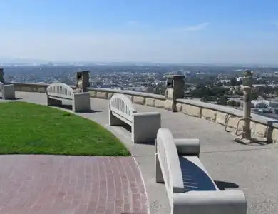 Signal Hill With Concrete Benches And Sidewalk